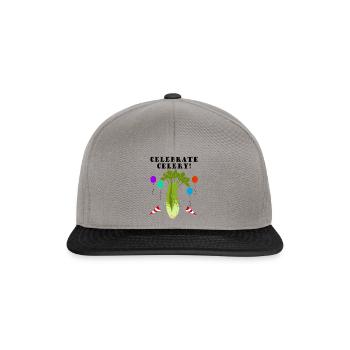 Légumes de céleri mignons, nourriture saine, - Casquette snapback - gris graphite/noir - Devant