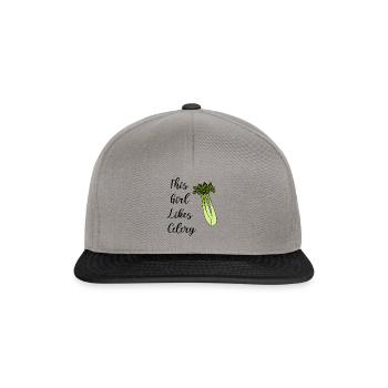Mädchen mag Sellerie: Ironisches Sprichwort: - Snapback Cap - Graphit/Schwarz - Vorne