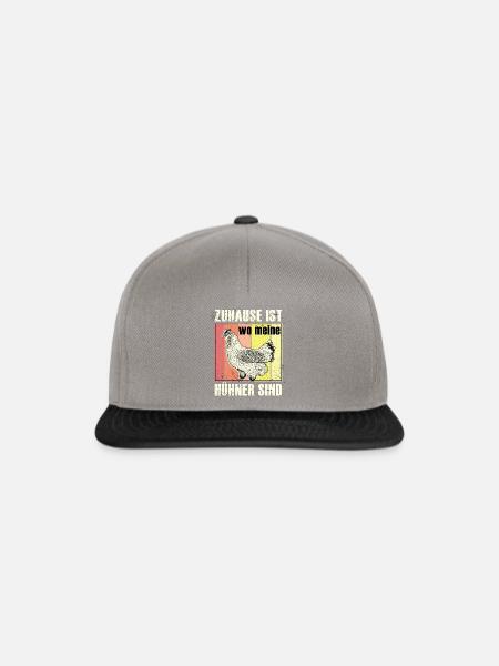 Zuhause ist wo meine Hühner sind, Hühnerliebhaber - Snapback Cap - Graphit/Schwarz