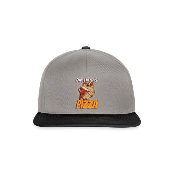 Owl I Need Pizza Funny Hobby Chef Wildlife Owls - Snapback Cap - graphite/black - Front