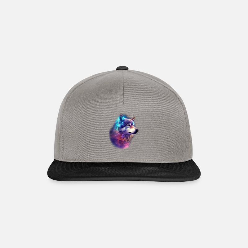 Wolf Galaxy Space Graphic Wolf Lover - Casquette snapback - gris graphite/noir