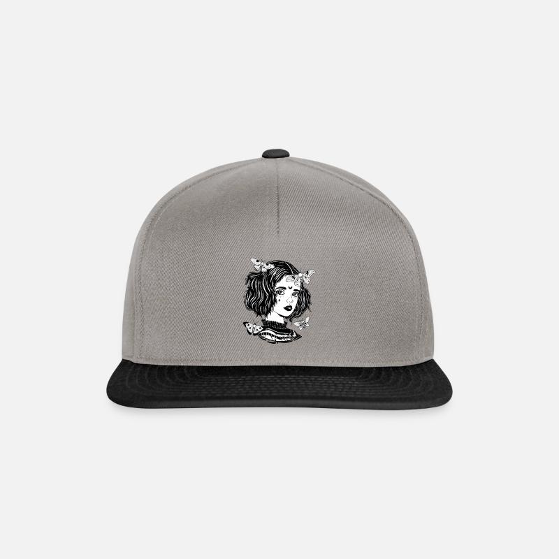 Fille gothique - Casquette snapback - gris graphite/noir