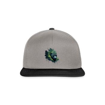 Aquarell Gorilla mit Blättern - Snapback Cap - Graphit/Schwarz - Vorne