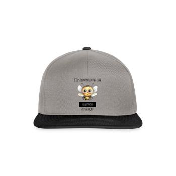 Ich summe mit Stil - Hummel in Aktion - Snapback Cap - Graphit/Schwarz - Vorne