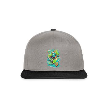 Joueur de football funky dans la conception de jeux d’art de rue - Casquette snapback - gris graphite/noir - Devant