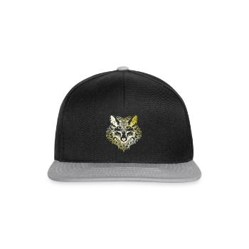 Fuchs Mandala gold - Snapback Cap - Schwarz/Grau - Vorne