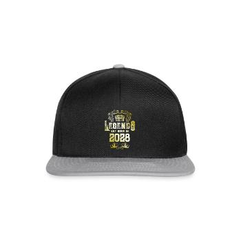 2028 legends geburtstag - Snapback Cap - Schwarz/Grau - Vorne