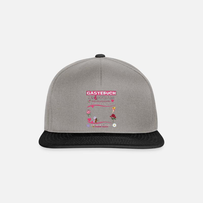 4. Geburtstag Mädchen & Junge Gästebuch - Snapback Cap - Graphit/Schwarz