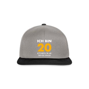 20. Geburtstag Geschenk 20 Jahre Sprüche - Snapback Cap - Graphit/Schwarz - Vorne