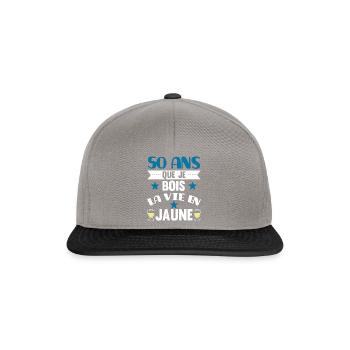 50 ans cadeau anniversaire homme humour beauf - Casquette snapback - gris graphite/noir - Devant