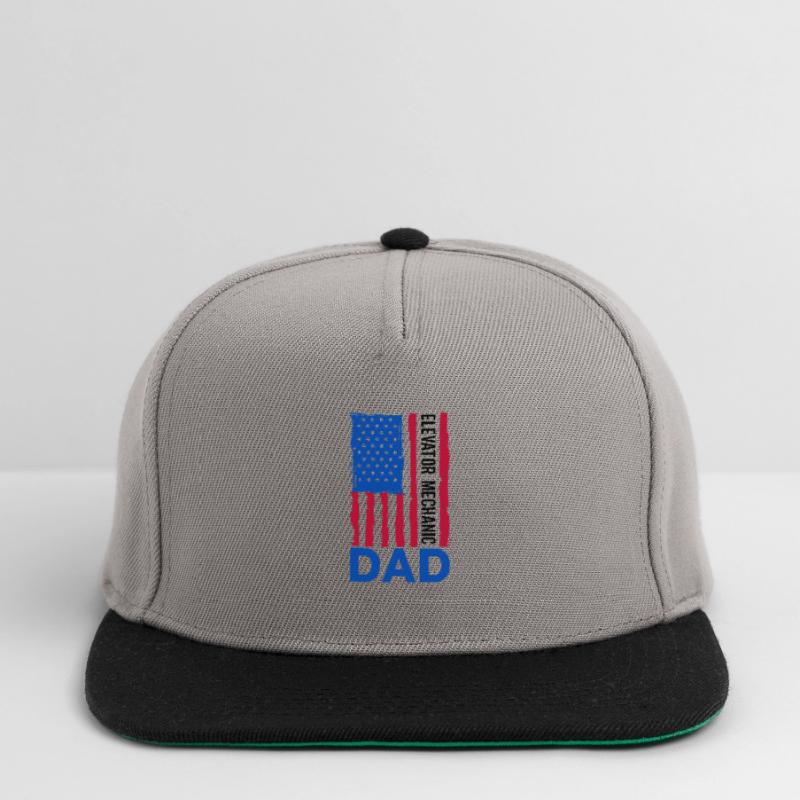 Elevator Technician Elevator Mechanic Dad Engineer Snapback Cap