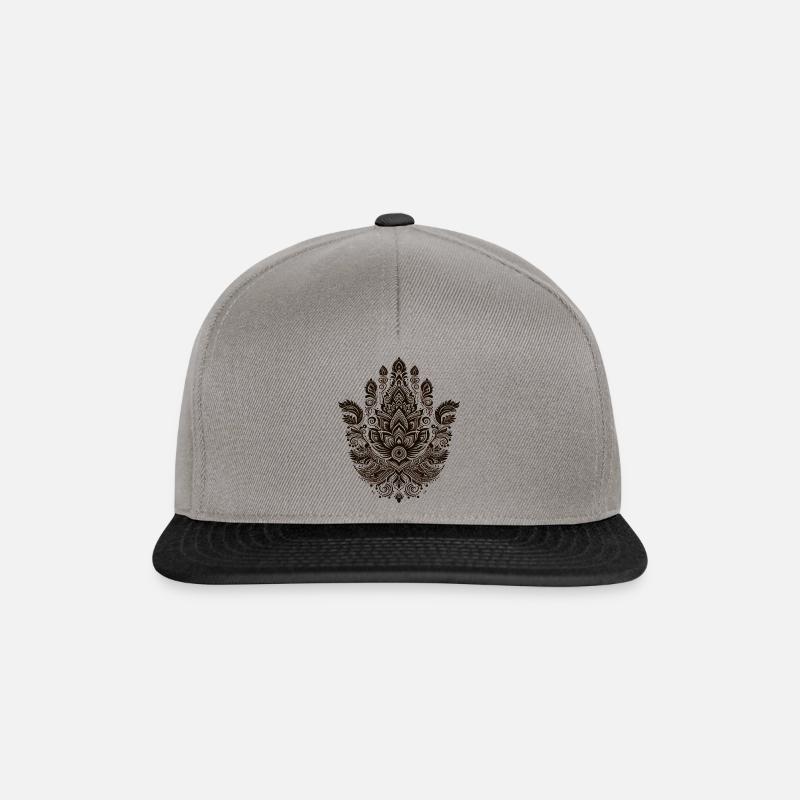 Traditionelles indisches Mehndi-Design - Snapback Cap - Graphit/Schwarz