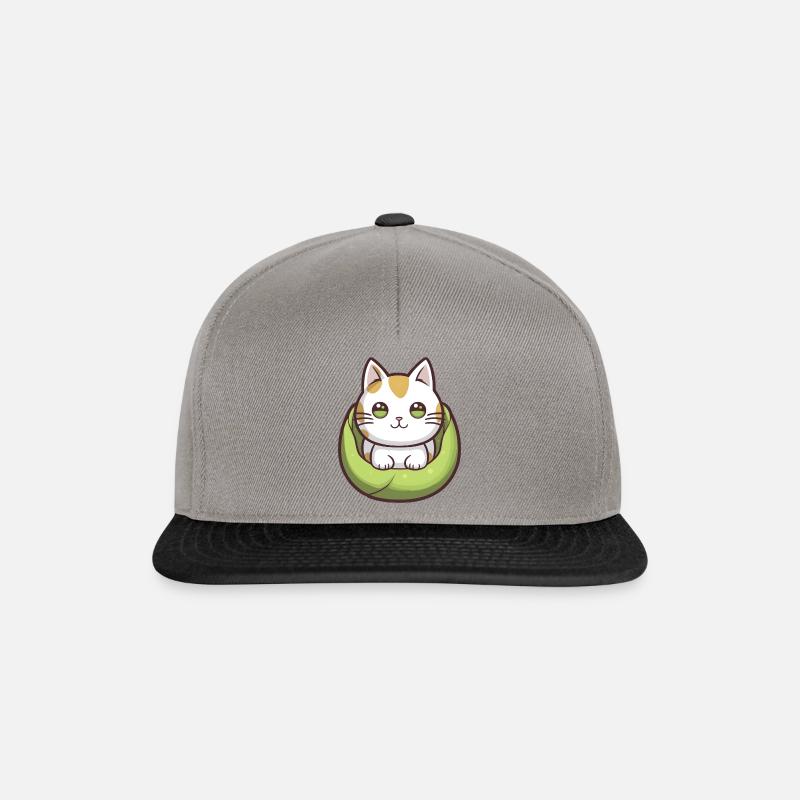 Katze im Korb Kawaii - Snapback Cap - Graphit/Schwarz