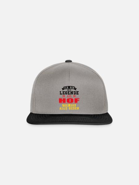Stadt Hof Deutschland Legende Spruch - Snapback Cap - Graphit/Schwarz