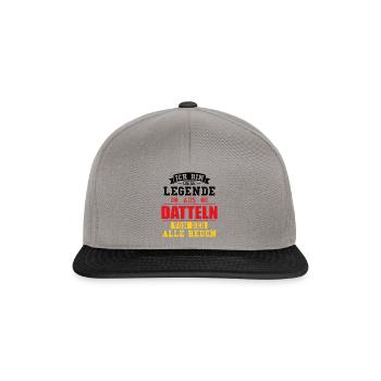 Stadt Datteln Deutschland Legende Spruch - Snapback Cap - Graphit/Schwarz - Vorne