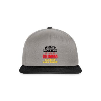 Stadt Grimma Deutschland Legende Spruch - Snapback Cap - Graphit/Schwarz - Vorne