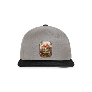 Japanese Fan Parrots Blended Beauty T Shirt - Snapback Cap - graphite/black - Front