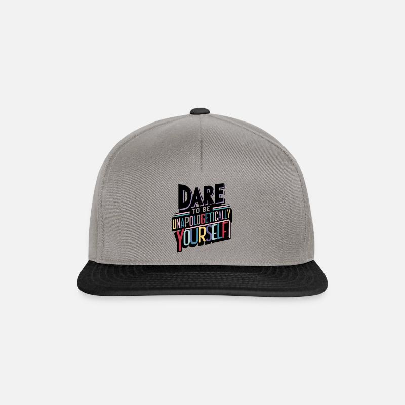 Trauen Sie sich, unapologetisch Sie selbst zu sein Kunstdruck - Snapback Cap - Graphit/Schwarz