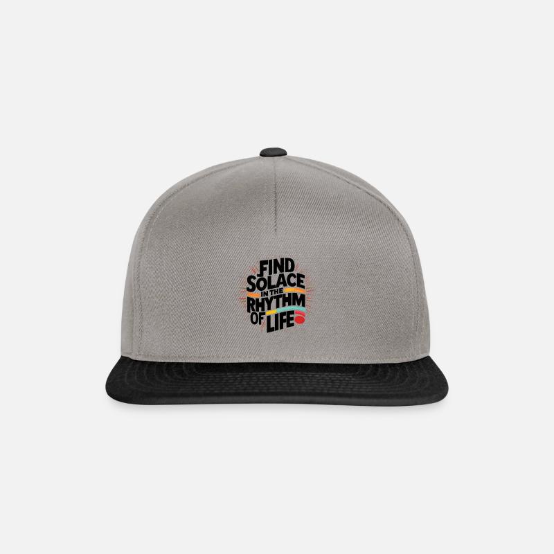 Trouvez du réconfort dans le rythme de la vie Impression d’art - Casquette snapback - gris graphite/noir