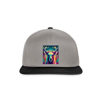 Abstract Neon Deer - Snapback Cap - graphite/black - Front