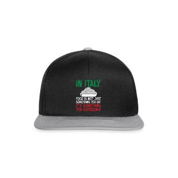 Italian Food Gifts - Snapback Cap - Schwarz/Grau - Vorne