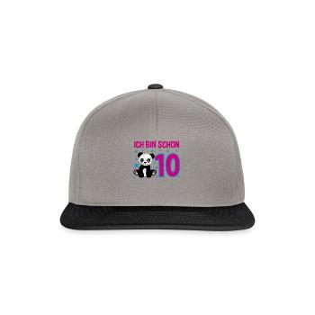 Dix ans – Panda Jubilation - Casquette snapback - gris graphite/noir - Devant