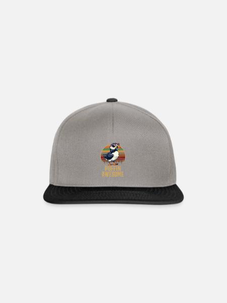 puffin awesome, puffin - Snapback Cap - Graphit/Schwarz