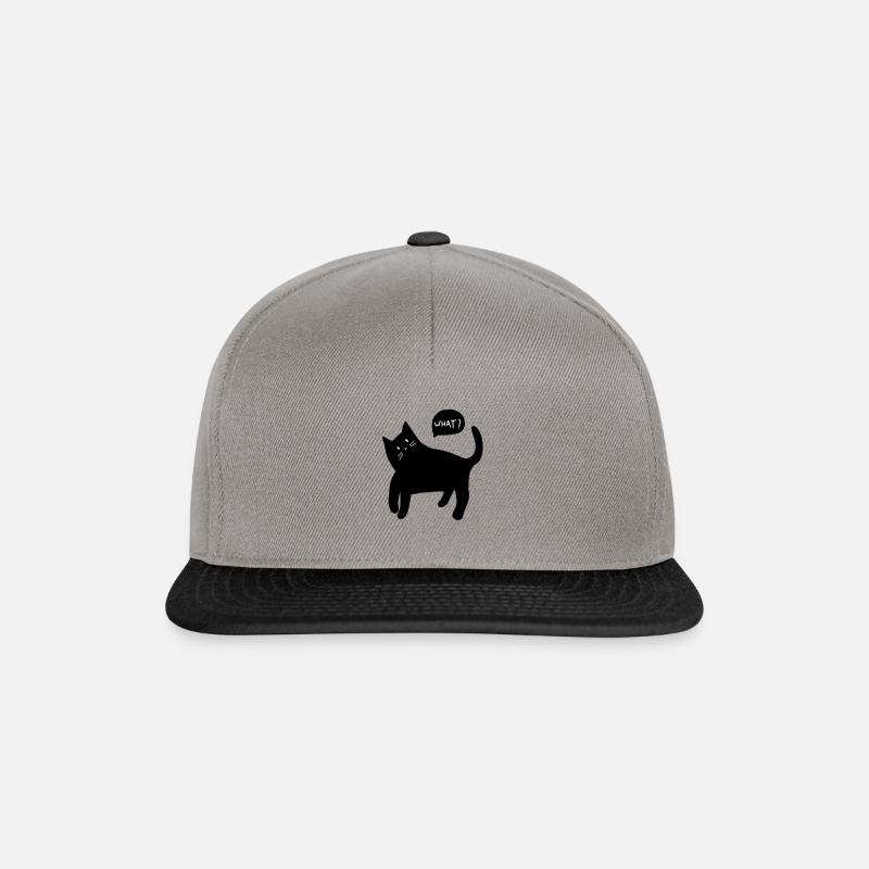 Katze What? Lustiger Spruch Kätzchen Geschenk Idee - Snapback Cap - Graphit/Schwarz