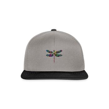 Libelle Dragonfly Bunte Flügel Süße Libellen - Snapback Cap - Graphit/Schwarz - Vorne