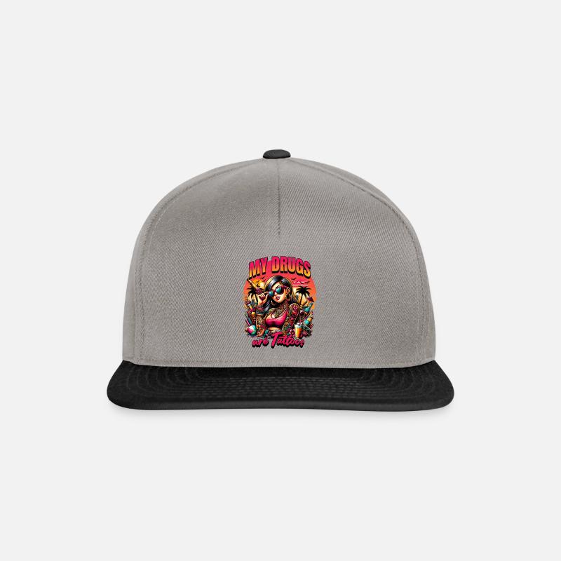 Lady Tattoo - Snapback Cap - Graphit/Schwarz