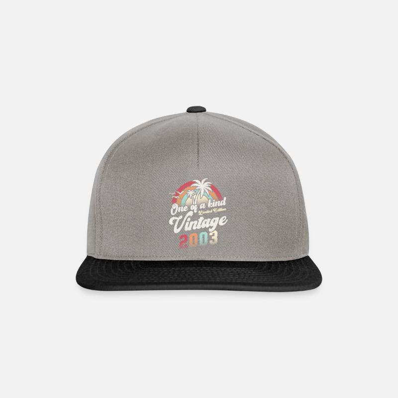 Vintage 2003 Geburtstag Palmen - Snapback Cap - Graphit/Schwarz