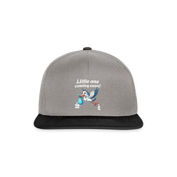 Expectant mother Stork brings the beautiful news - Snapback Cap - graphite/black - Front