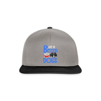Life is Better with Dogs Funny Dog Lover - Snapback Cap - graphite/black - Front