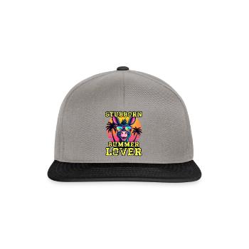 Stubborn Summer Lover Funny Donkey Retro Beach - Snapback Cap - graphite/black - Front
