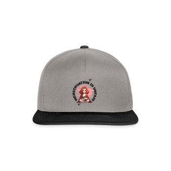 Menstruation Ist Unfair: Ausdruck Der Erfahrung - Snapback Cap - Graphit/Schwarz - Vorne