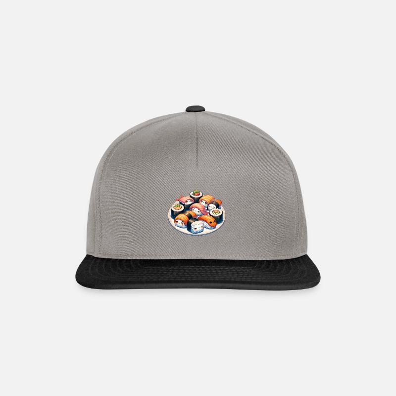 Conception de dessin animé Sushi Kawaii mignon - Casquette snapback - gris graphite/noir