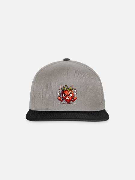 Wütende Erdbeere mit Comic-Stil - Snapback Cap - Graphit/Schwarz