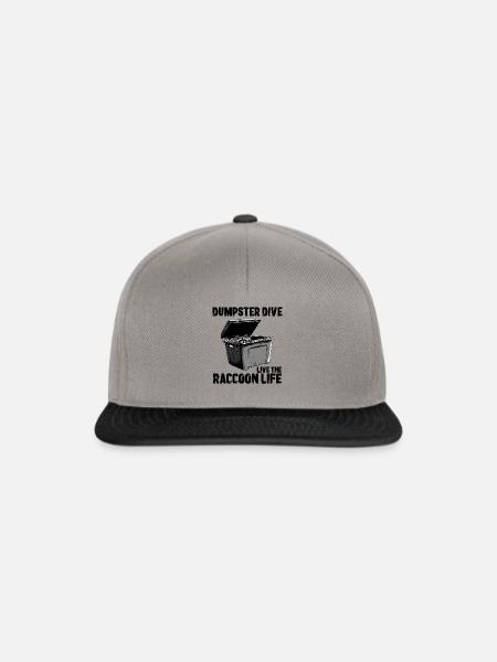 Dumpster Diving Waschbär Lebensmittelrettung - Snapback Cap - Graphit/Schwarz