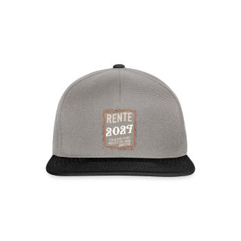 Rente 2027: Für Dieses Shirt Musste Ich Lange - Snapback Cap - Graphit/Schwarz - Vorne