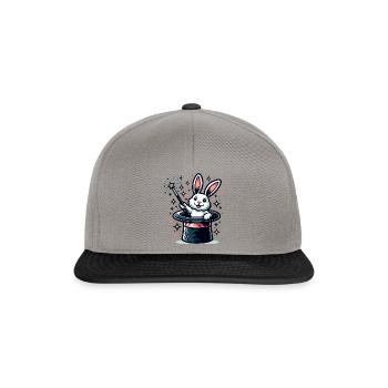 Zauberhafter Hase Im Hut Mit Magischem Stern - Snapback Cap - Graphit/Schwarz - Vorne