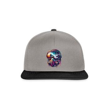 Lunettes de ski avec paysage hivernal - Casquette snapback - gris graphite/noir - Devant