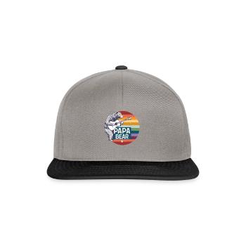 Papa Bear – Retro Design für Bärenliebhaber - Snapback Cap - Graphit/Schwarz - Vorne