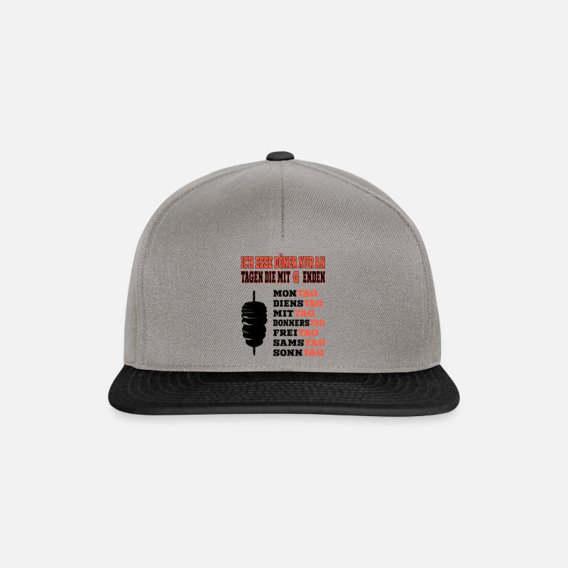 Ich esse Döner nur an Tagen die mit G enden - Snapback Cap - Graphit/Schwarz