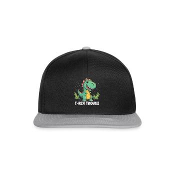 Dinosaur Party Decorations - Snapback Cap - Schwarz/Grau - Vorne