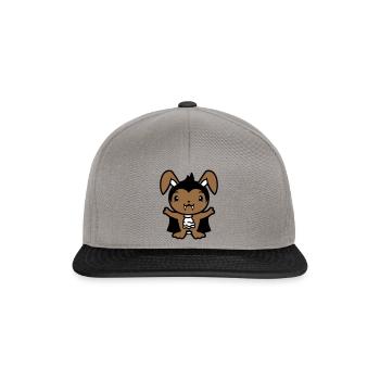 Lapin Vampire Sharp Longues Dents Halloween Costume - Casquette snapback - gris graphite/noir - Devant