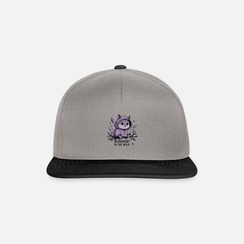 Introverti à l’extérieur – animal en sweat à capuche - Casquette snapback - gris graphite/noir