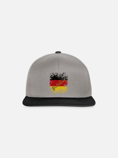 Deutsche Grunge-Flagge, deutscher Stolz - Snapback Cap - Graphit/Schwarz