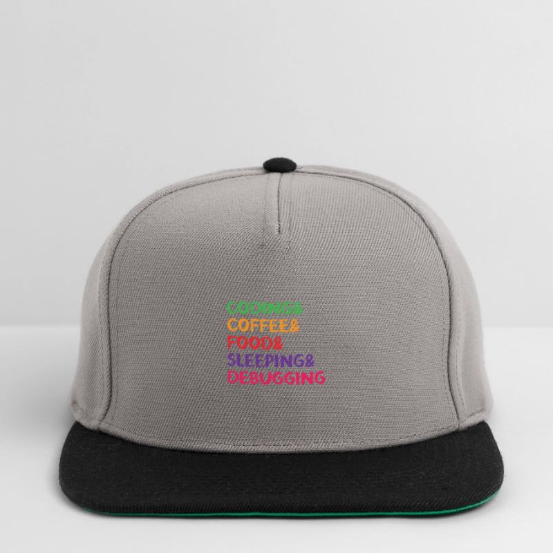 Coding Coffee Food Sleeping Debbuging Programmer C Snapback Cap
