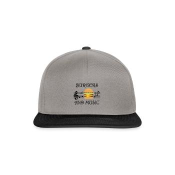 Hamburger et notes de musique Musicien Funny - Casquette snapback - gris graphite/noir - Devant