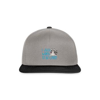 Aimer les ratons laveurs, dicton ironique, mignon - Casquette snapback - gris graphite/noir - Devant